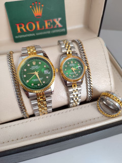 ساعت پرفروش ست رولکس زنانه و مردانه صفحه سبز شیک و rolex Rolex ارسال رایگان قسطی